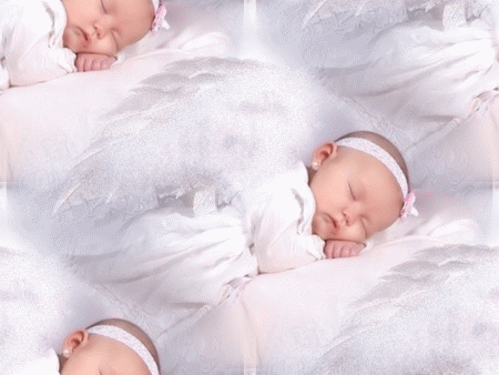 Cute Baby Girl Sleep In White Dress Glitter