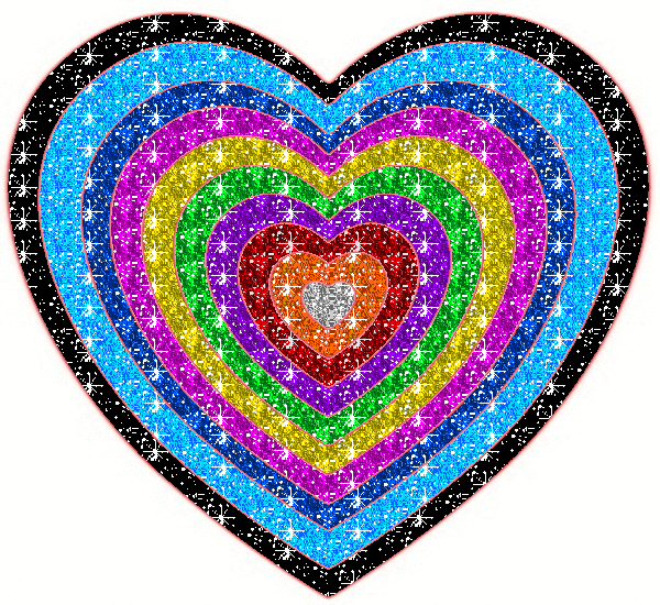 Rainbow Glittering Heart Image